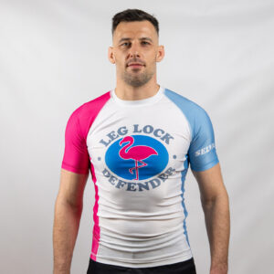 Rashguard Selva Fight Leg Lock Defender - przód z nadrukiem flaminga