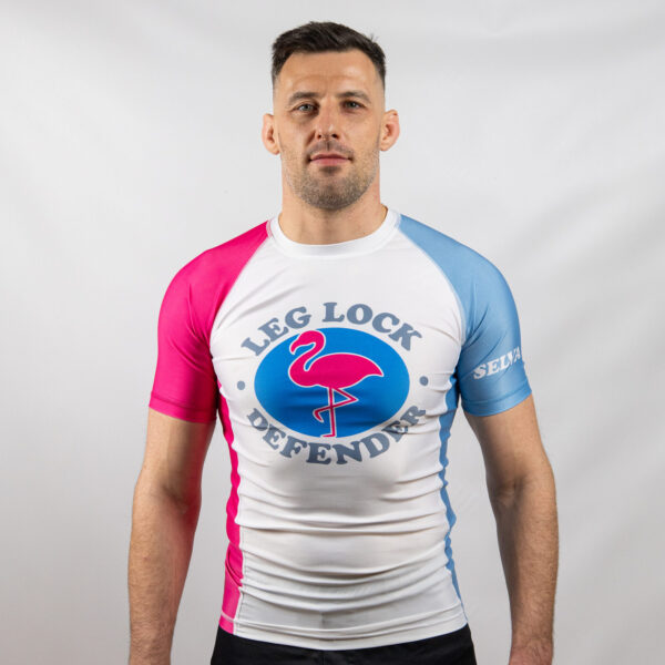 Rashguard Selva Fight Leg Lock Defender - przód z nadrukiem flaminga